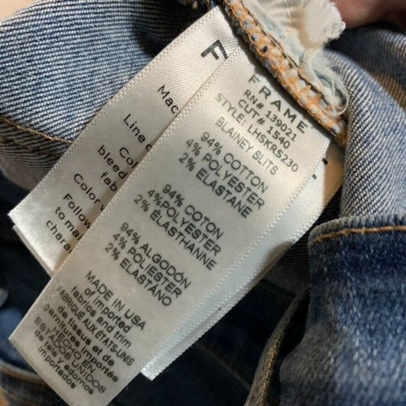 Frame Womens 26 Denim Jeans Blue Skinny Blainey Slits Distressed Medium Wash - Picture 6 of 12
